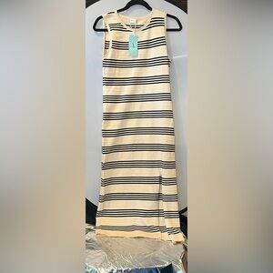 Chic Striped Black and Cream Pencil Skirt